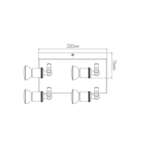 Fantasia STUGA square 4xGU10 5W dimmable LED (glass)