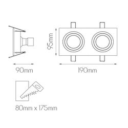 Fantasia ZOOM I 2L Alu/dim.glass LED 5W GU10 incl.