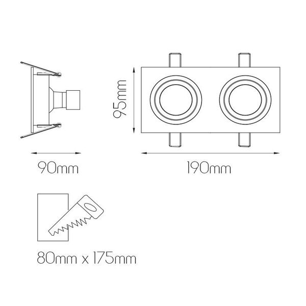 Fantasia ZOOM I 2L Alu/dim.glass LED 5W GU10 incl.