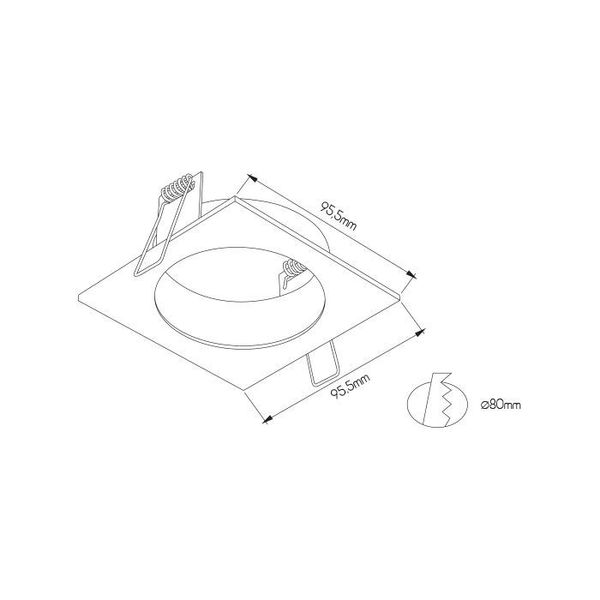 Fantasia ZOOM base 1L ALU 1x GU10 square