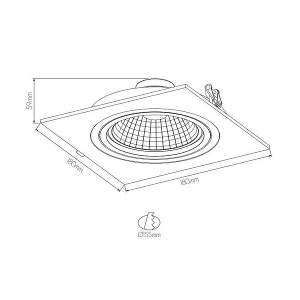 Fantasia ZOOM AR111 SQ 1L white incl. AR111 12W 2700K 1130 lm