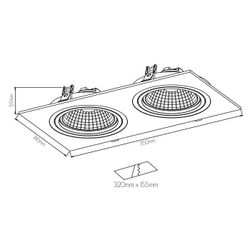 Fantasia ZOOM AR111 SQ 2L white incl. 2x AR111 12W 2700K 1130 lm