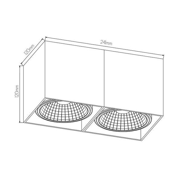 Fantasia BOX-2L square white incl. 2x AR111 12W 2700K 1130 lm