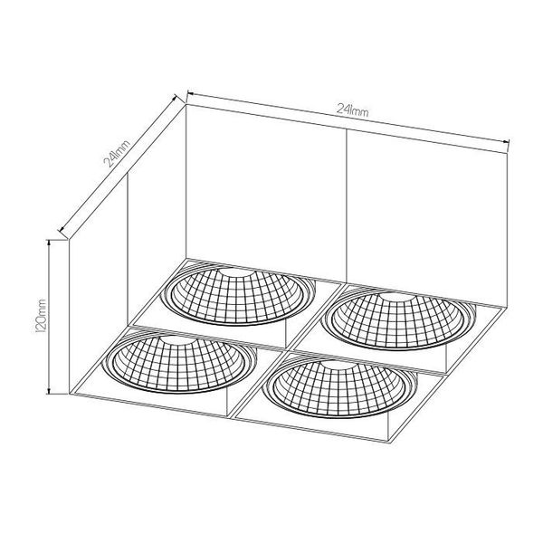 Fantasia BOX-4L square white incl. 4x AR111 12W 2700K 1130 lm