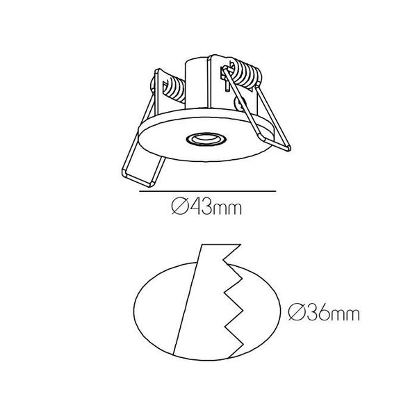 Fantasia 43mm Ø36mm built-in base for pendant white