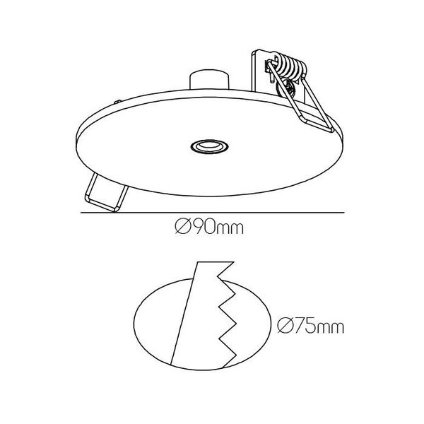 Fantasia 90mm Ø75mm built-in base for pendant white