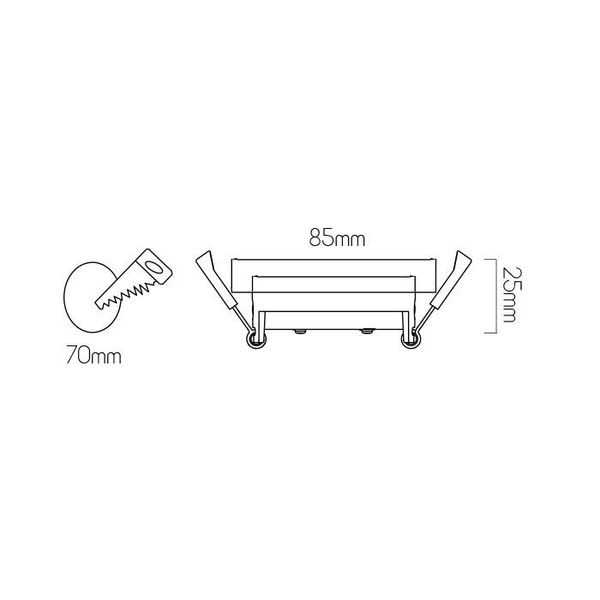 Fantasia TETIZ 70mm cut-out size adj. 30° arc design black GU10