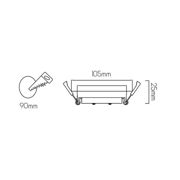 Fantasia TETIZ 90mm cut-out size adj. 30° arc design black GU10