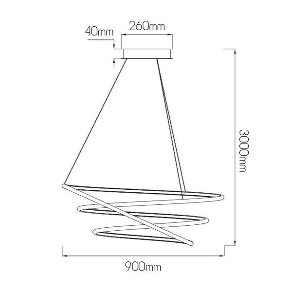 Fantasia BOA Pendant 105W SMD 3000K dimm ø900mm black 3m kabel