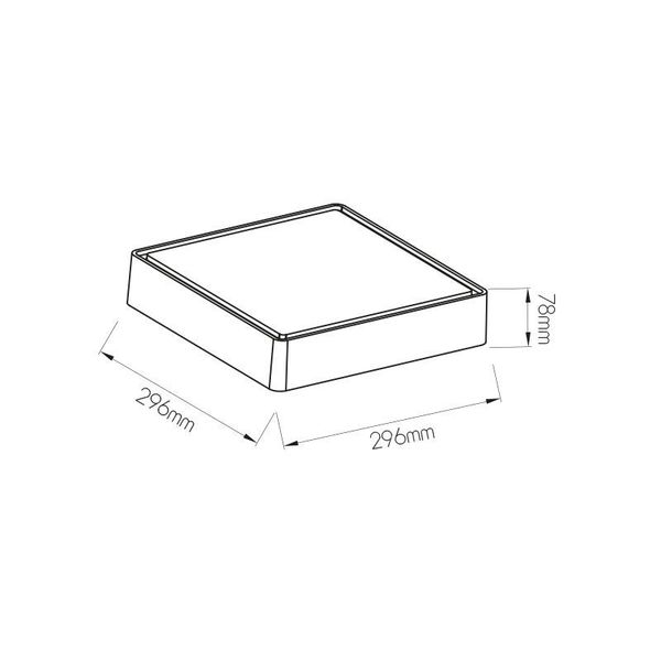 Fantasia GOA ceilinglamp square grey SMD LED 1900Lm 16W IP65