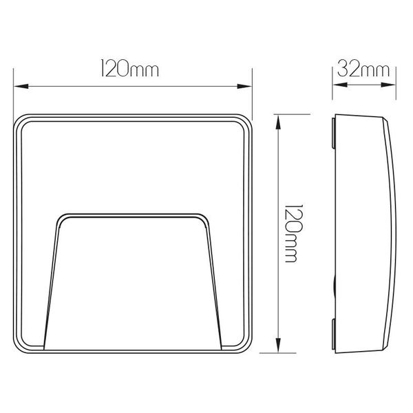 Fantasia SIBO LED 310Lm 2,8W square, cover black, white, grey IP65