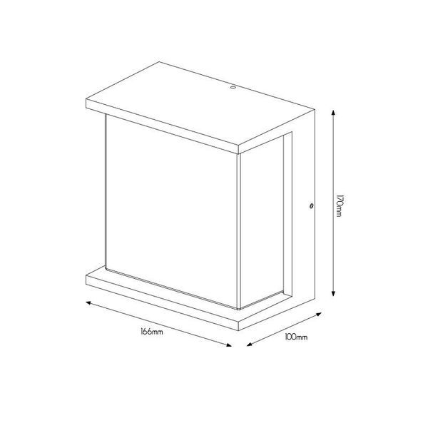 Fantasia ASLAN wallight  9Watt 1100Lm SMD LED 3000K IP65 black