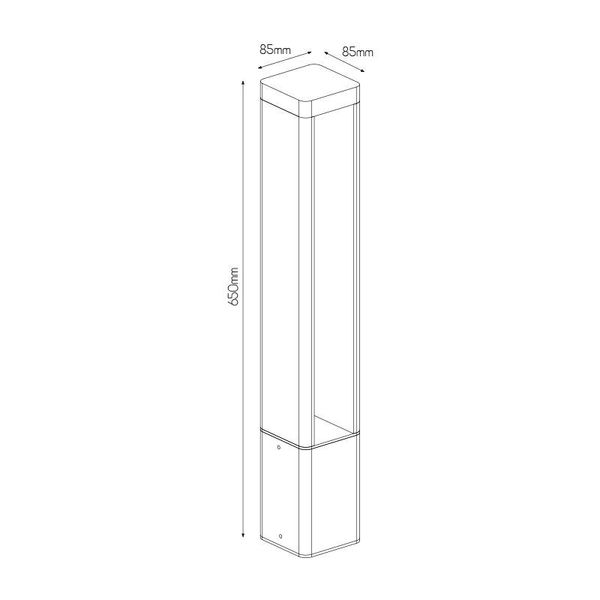 Fantasia TUVA 2 pole 650mm 7Watt  595Lm COB LED 3000K IP65 black