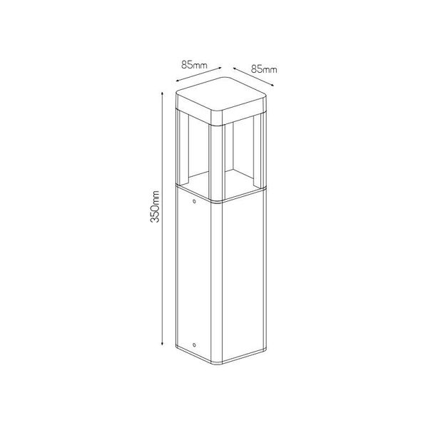 Fantasia TUVA 4 pole 350mm 7Watt  595Lm COB LED 3000K IP65 black