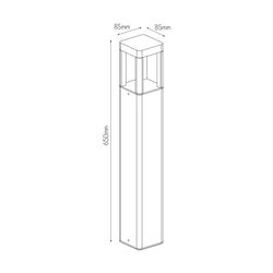 Fantasia TUVA 4 pole 650mm 7Watt  595Lm COB LED 3000K IP65 black