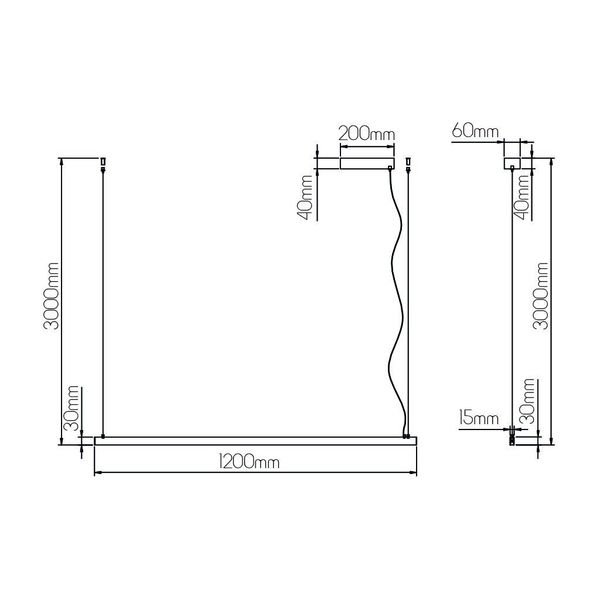 Fantasia GURI LED PENDEL 38W 3000K 1200MM WIT DIMBAAR (3M KABEL INCL)  