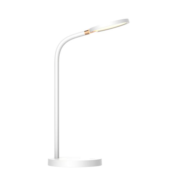 Fantasia NONI LED Bureaulamp 5,5W 3-staps dimbaar + QI lader wit