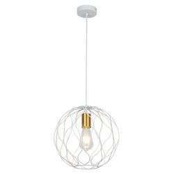 Fantasia ONDA pendel 1x E27 Ø30cm wit + geborsteld goud