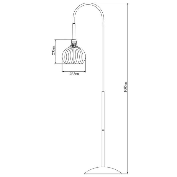 Fantasia RAGA 1x E27 vloerlamp zwart+koper