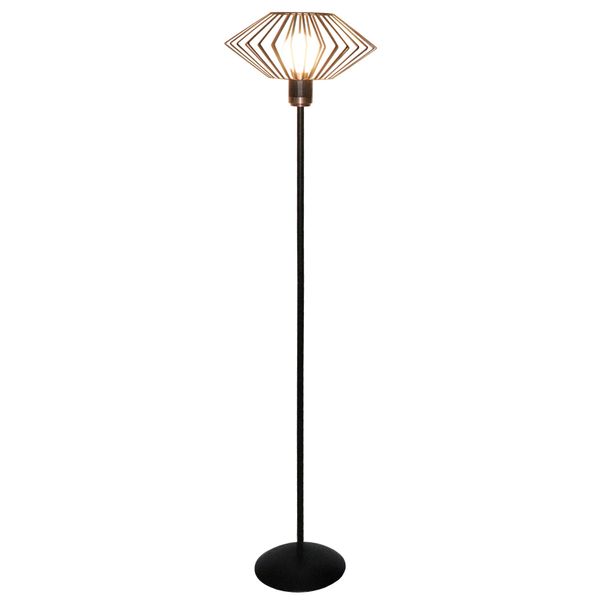 Fantasia SHURU 1x E27 vloerlamp zwart + koper