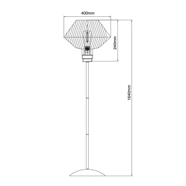 Fantasia SHURU 1x E27 vloerlamp zwart + koper