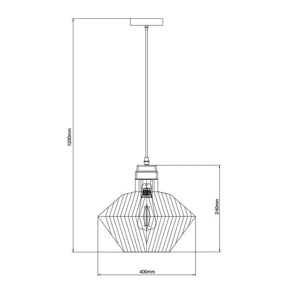 Fantasia SHURU 1x E27 pendel zwart + koper Ø40cm