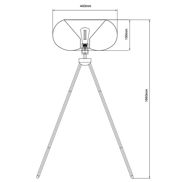 Fantasia JULIA 1x E27 vloerlamp Ø44cm zwart