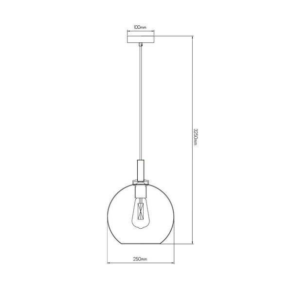 Fantasia OSIRA Pendel E27 Zwart + goud, amber glas Ø250mm