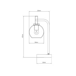 Fantasia OSIRA Tafellamp E27 Zwart + goud, amber glas Ø150mm