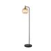 Fantasia OSIRA Vloerlamp E27 Zwart + goud, amber glas Ø250mm