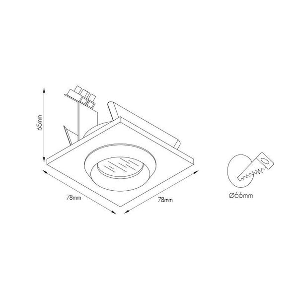 Fantasia SHOWER SQUARE INB. 50W/12V IP54 ALU