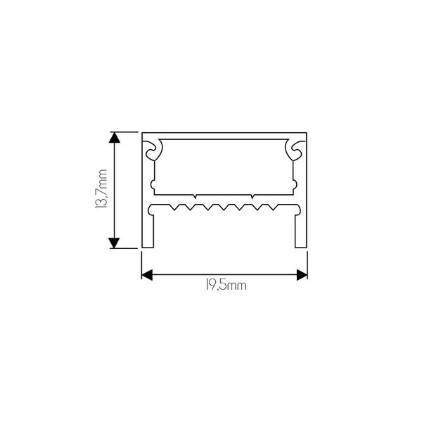 Fantasia SKIRRU Aluminium profiel voor LED strips, 19.5*13.7*2000mm, zwart