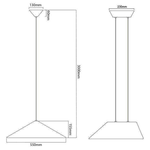 Fantasia ITZU 8,7W LED Pendel 550x550mm dimbaar vilt donker grijs /licht grijs