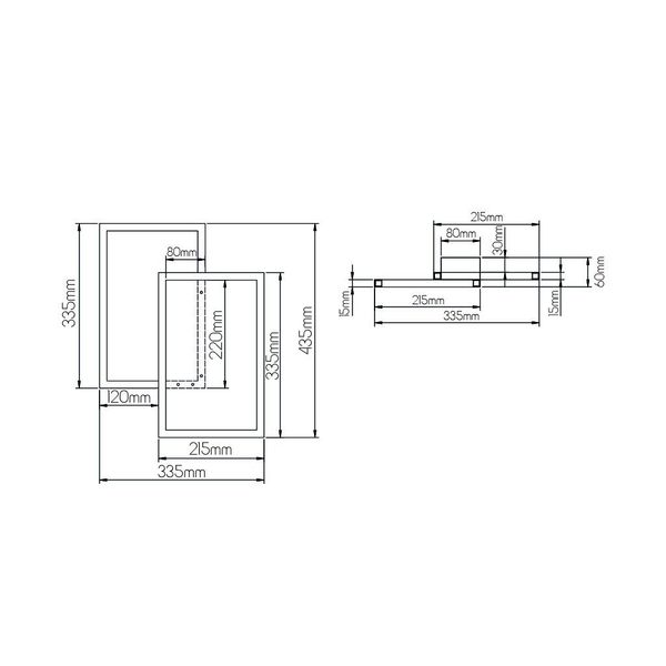 Fantasia NORI LED 42W 3000K zwart 435x335x60 dimbaar