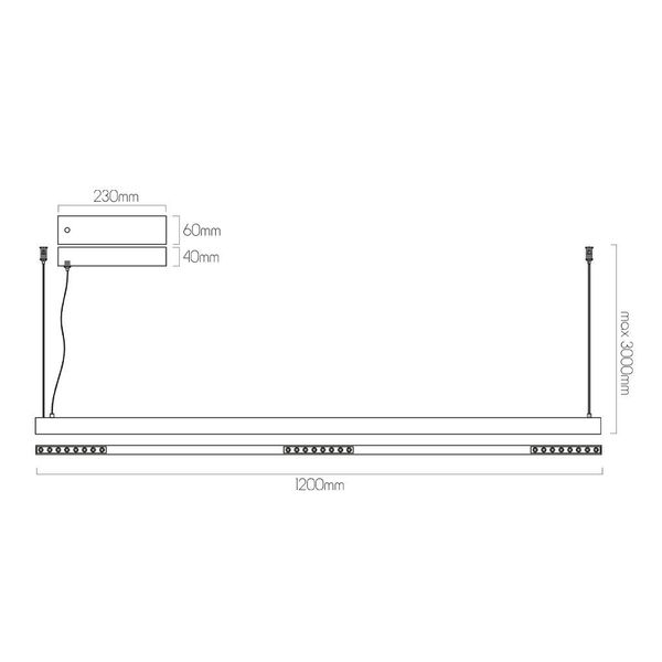 Fantasia BATON LED 38W 3000K Pendel 1200mm