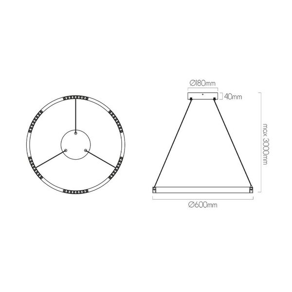 Fantasia BATON LED 41W 3000K Pendel rond Ø600mm