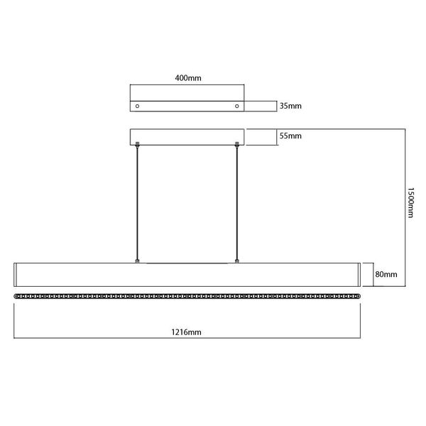 Fantasia ALYN LED 38W 3000K Pendel 1200mm zwart