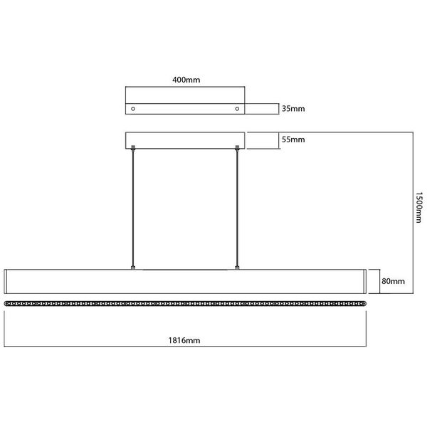 Fantasia ALYN LED 40W 3000K Pendel 1800mm zwart