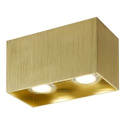 Fantasia BABAR Plafondlicht geborsteld goud vierkant 2xGU10 excl (max 50W)