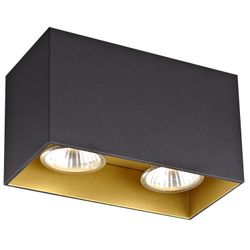 Fantasia BABAR Plafondlicht zwart / goud vierkant 2xGU10 excl (max 50W)