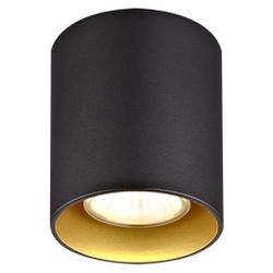 Fantasia BABAR Plafondlicht zwart / goud rond 1xGU10 excl (max 50W)