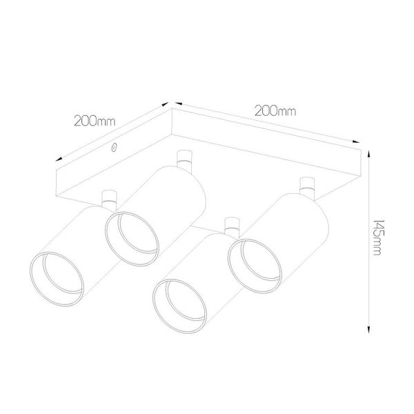 Fantasia TABOO 4L SQ GU10 (excl) zwart + geborsteld staal, spot