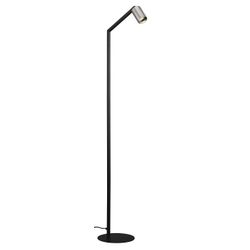 Fantasia TABOO 1L GU10 (excl) zwart + geborsteld staal, vloerlamp