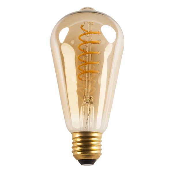 Fantasia E27 LED Decor Spiral ST64 5W Amber 2200K Dimbaar