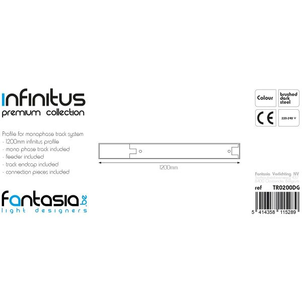 Fantasia INFINITUS Profiel + 1F track 1,2m staal + accesoires