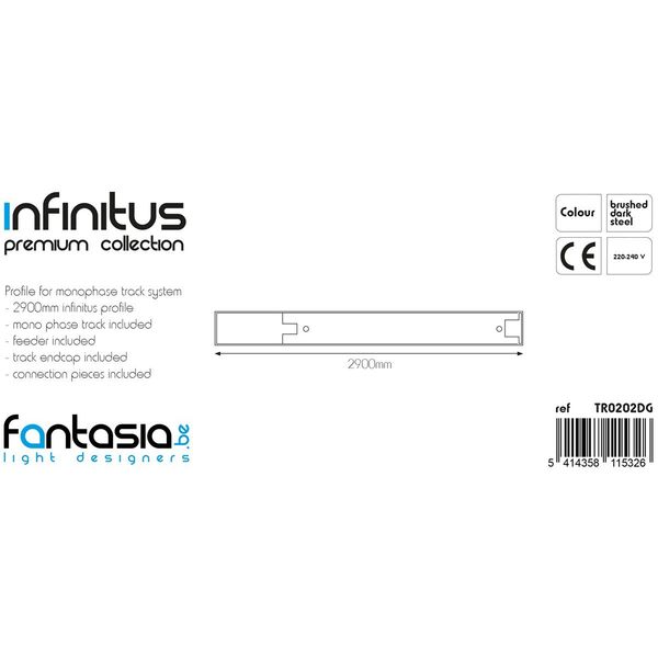 Fantasia INFINITUS Profiel + 1F track 2,9m staal + accesoires