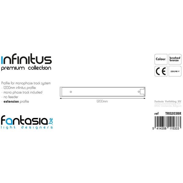 Fantasia INFINITUS Profiel + 1F track 1,2m brons