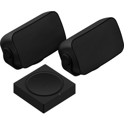 Buitenset Amp + Outdoorspeakers Zwart  Sonos