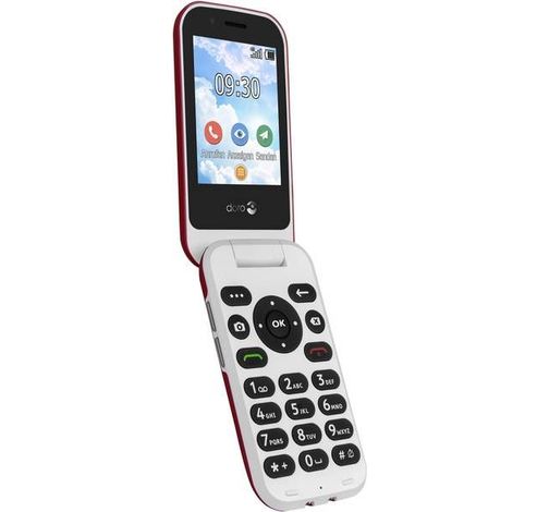 7030 Klaptelefoon 4G (Rood-Wit)  Doro