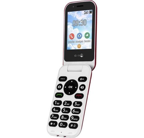 7030 Klaptelefoon 4G (Rood-Wit)  Doro